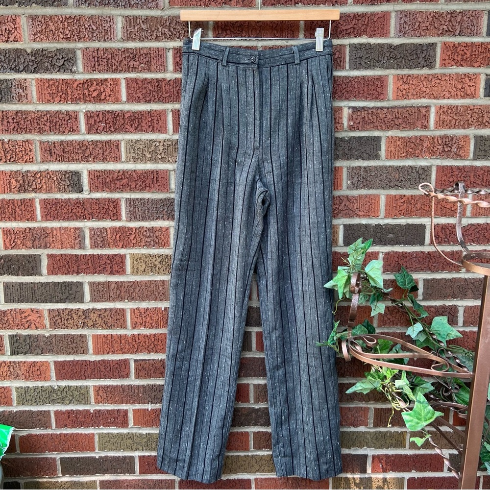 Julane Gary and Black Pin Striped Trousers Slack Pants